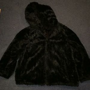 Gallery faux fur jacket. Size large.